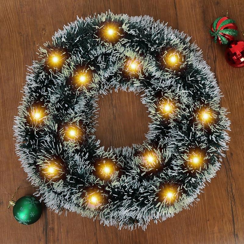 Guirnalda de Navidad de oropel verde oscuro: brilla con elegancia