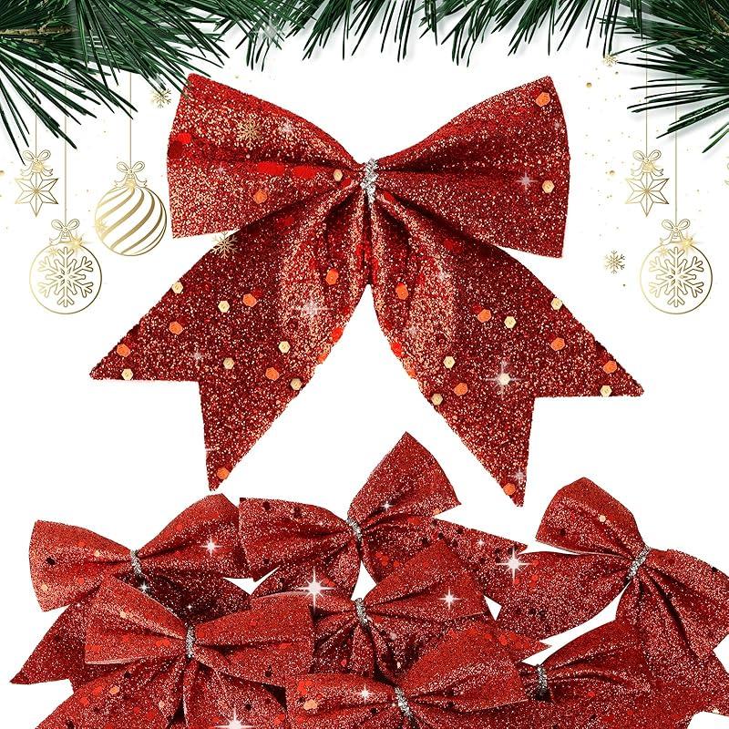 Lazos de Navidad grandes: un toque brillante y festivo para tu árbol.